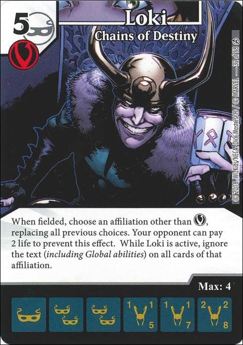 Marvel Dice Masters Avengers Infinity Campaign Box  card 32 Loki: Chains of Destiny