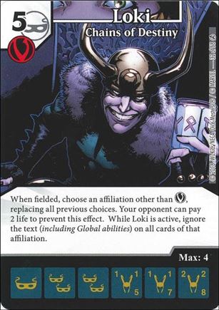 Marvel Dice Masters Avengers Infinity Campaign Box  card 32 Loki: Chains of Destiny