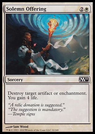 Magic the Gathering: 2011 Core Set (Base Set) card 32 Solemn Offering