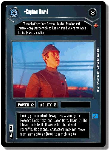 Star Wars: Cloud City Limited (Base Set) card 10 Captain Bewil