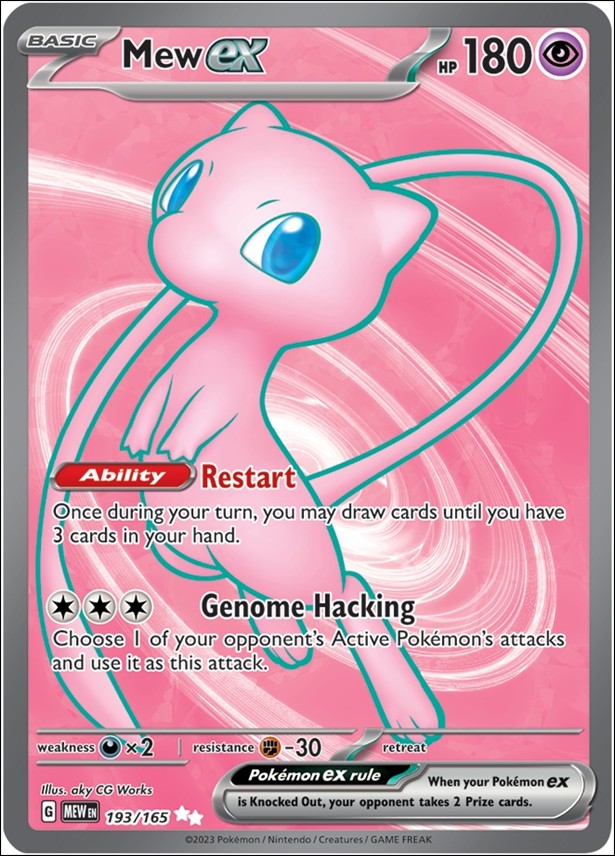 Pokemon: Scarlet & Violet - 151 (Base Set) card 193/165 Mew EX (HoloFoil) Full Art 
