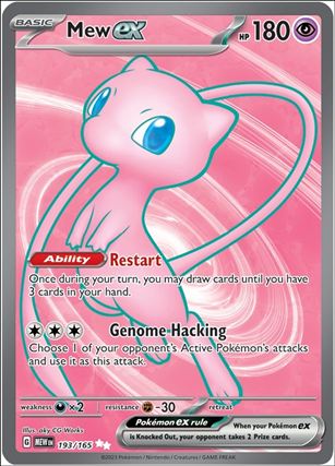 Pokemon: Scarlet & Violet - 151 (Base Set) card 193/165 Mew EX (HoloFoil) Full Art 