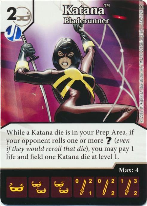 DC Comics Dice Masters Green Arrow and The Flash card 23 Katana: Bladerunner