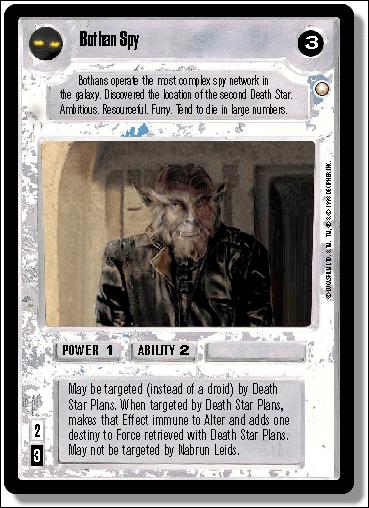 Star Wars: Special Edition Limited (Base Set) card 165 Bothan Spy