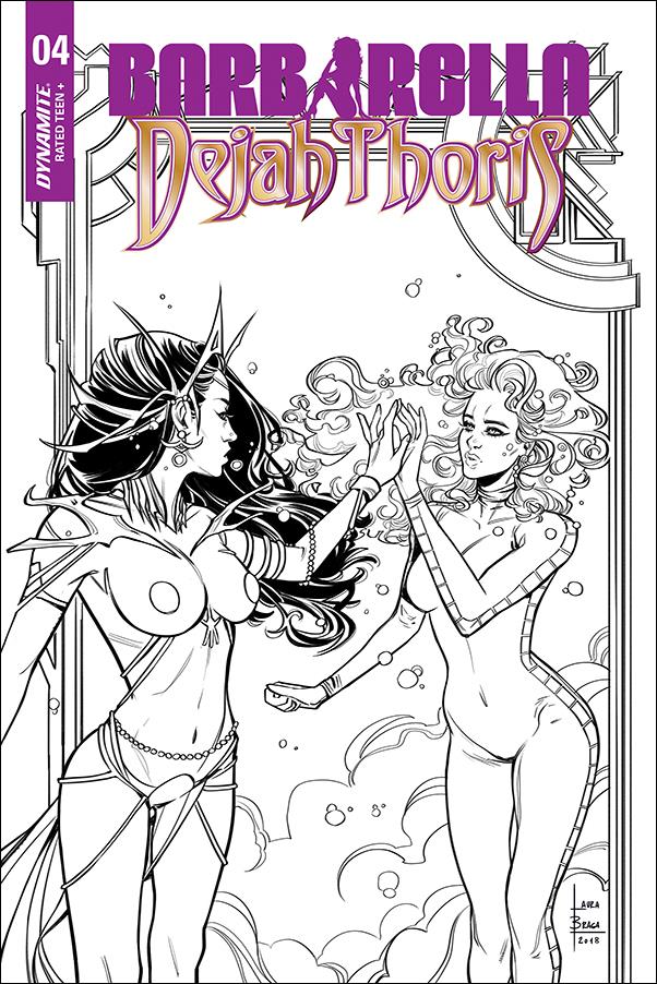 Barbarella / Dejah Thoris issue 4-H Laura Braga 1:30 Black & White Cover