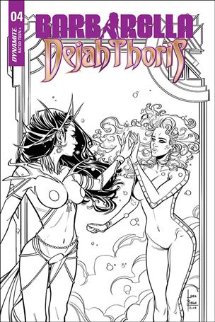 Barbarella / Dejah Thoris issue 4-H Laura Braga 1:30 Black & White Cover