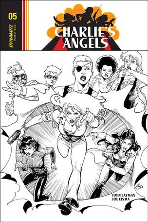 Charlie's Angels issue 5-D Vicente Cifuentes 1:20 Black & White Cover