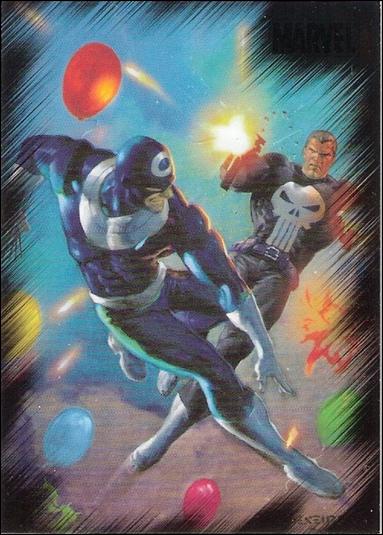 Marvel Heroes and Villains (Base Set) card 46 Punisher vs Bullseye