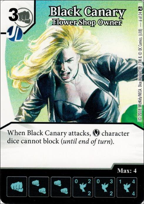 DC Comics Dice Masters Doom Patrol card 6 Black Canary: Flower Shop Owner