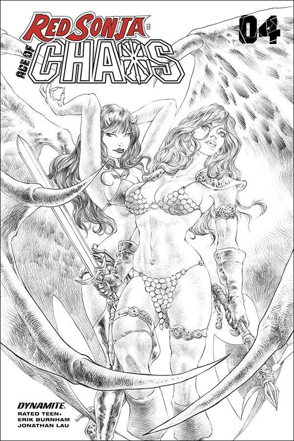 Red Sonja: Age of Chaos issue 4-I Alan Quah 1:7 Black & White Cover
