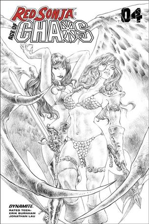 Red Sonja: Age of Chaos issue 4-I Alan Quah 1:7 Black & White Cover