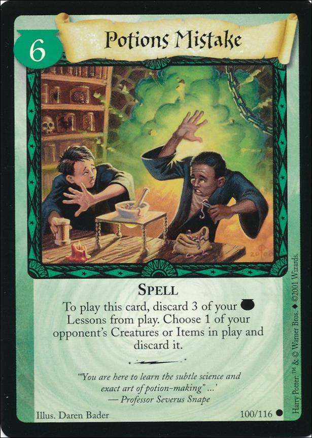 Harry Potter (Base Set) card 100 Potions Mistake