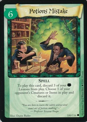 Harry Potter (Base Set) card 100 Potions Mistake