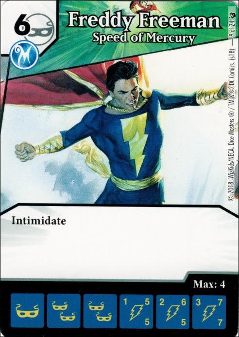 DC Comics Dice Masters Mystics Team Pack card 9 Freddy Freeman: Speed of Mercury