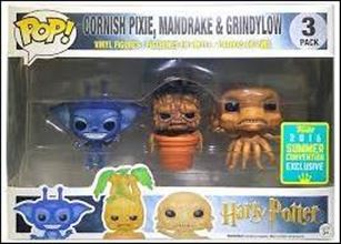 Pop! Harry Potter Multi-Packs figure nn3-B Cornish Pixie, Mandrake, & Grindylon (Summer Con)