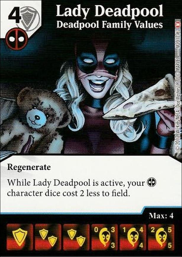 Marvel Dice Masters Deadpool card M2017-2 Lady Deadpool: Deadpool Family Values