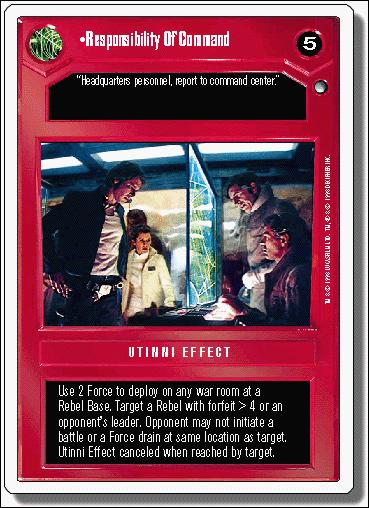 Star Wars: Hoth Revised (Base Set) card 31 Responsibility Of Command