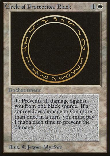 Magic the Gathering: Limited Edition Beta (Base Set) card 10 Circle of Protection: Black