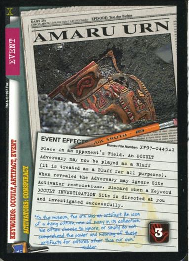 X-Files: 101361 (Base Set) card XF97-0445x1 Amaru Urn