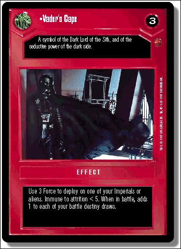 Star Wars: Cloud City Limited (Base Set) card 30 Vader's Cape
