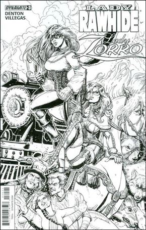 Lady Rawhide/Lady Zorro issue 3-B Black & White Cover 1:10