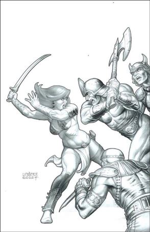 Red Sonja: Empire of the Damned issue 5-J Joseph M. Linsner Line 1:25 Virgin Cardstock Cover