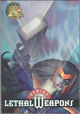 1996 Fleer Ultra X-Men All Chromium (Lethal Weapons Holo-Flash Subset) card 4 Domino