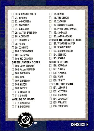 DC Cosmic Teams (Base Set) card 150 Checklist B