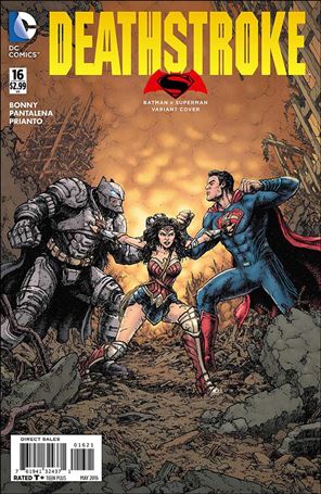 Deathstroke (2014) issue 16-B Chris Burnham Batman v Superman Cover