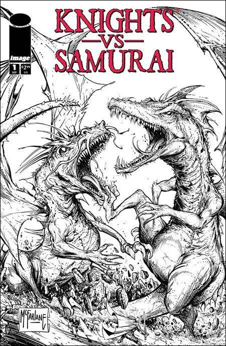 Knights vs Samurai issue 1-B Todd McFarlane B&W Cover