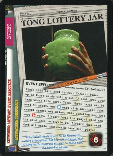 X-Files: 101361 (Base Set) card XF97-0461x1 Tong Lottery Jar