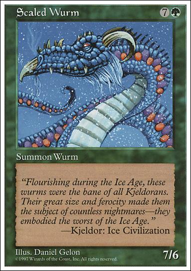 Magic the Gathering: 5th Edition (Base Set) card 322 Scaled Wurm