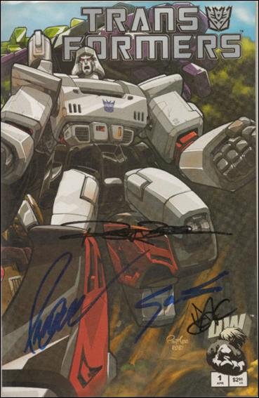 Transformers: Generation 1 (2002) issue 1-H "Gold Elite Distributor" Decepticons Signed Cover