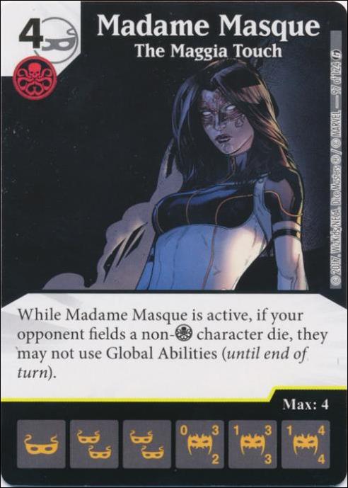 Marvel Dice Masters Guardians of the Galaxy  card 97 Madame Masque: The Maggia Touch