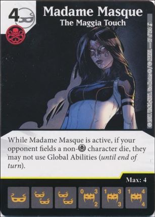 Marvel Dice Masters Guardians of the Galaxy  card 97 Madame Masque: The Maggia Touch
