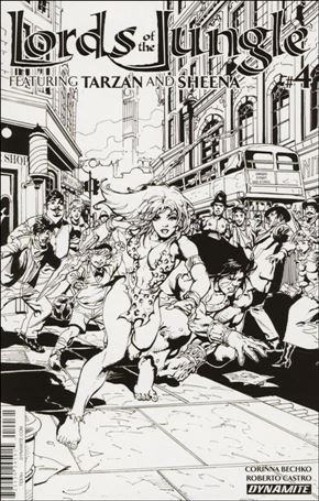 Lords of the Jungle issue 4-C Roberto Castro 1:10 Black & White Cover