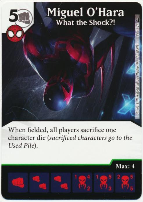 Marvel Dice Masters Deadpool card 66 Miguel O'Hara: What the Shock?!