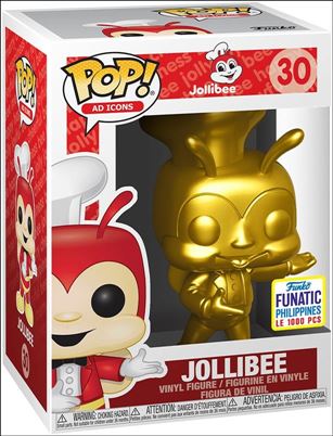 POP! Ad Icons figure 30-D Jollibee (Gold) Funatic Philippines 1/1000