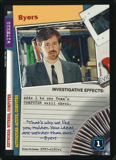 X-Files: The Truth Is Out There (Base Set) card XF97-0187v2 Byers