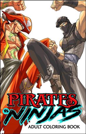 Pirates vs Ninjas Coloring Book Cover Image 1