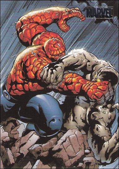 Marvel Heroes and Villains (Silver Foil Parallel Base Set) card 31 Thing vs Clay Golem