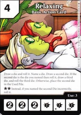 DC Comics Dice Masters Harley Quinn card 22 Relaxing: Basic Action Card