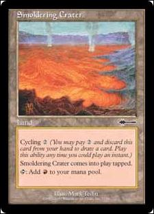 Magic the Gathering: Urza's Saga (Base Set) card 328 Smoldering Crater