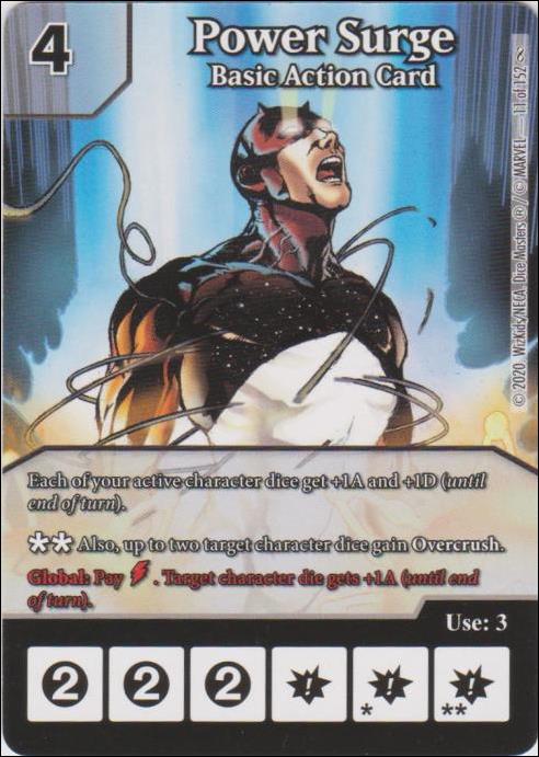 Marvel Dice Masters  Avengers Infinity Gauntlet card 11 Power Surge: Basic Action Card