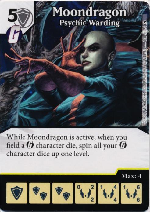 Marvel Dice Masters Guardians of the Galaxy  card 100 Moondragon: Psychic Warding