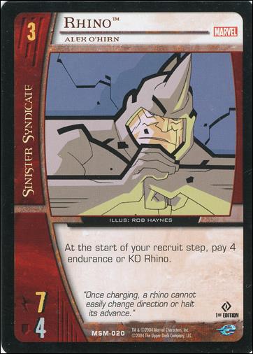 Web of Spider-Man VS System (Base Set) card 20 Rhino