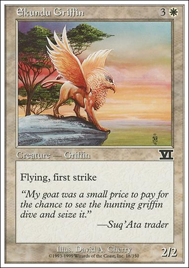 Magic the Gathering: 6th Edition (Base Set) card 18 Ekundu Griffin