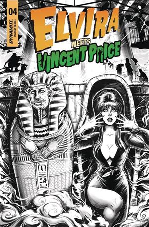Elvira Meets Vincent Price issue 4-F Juan Samu 1:15 Black & White Cover