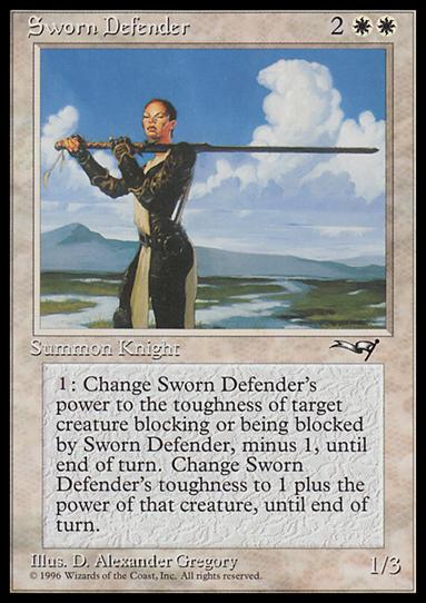 Magic the Gathering: Alliances (Base Set) card 19 Sworn Defender