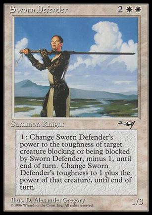 Magic the Gathering: Alliances (Base Set) card 19 Sworn Defender